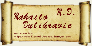 Mahailo Dulikravić vizit kartica